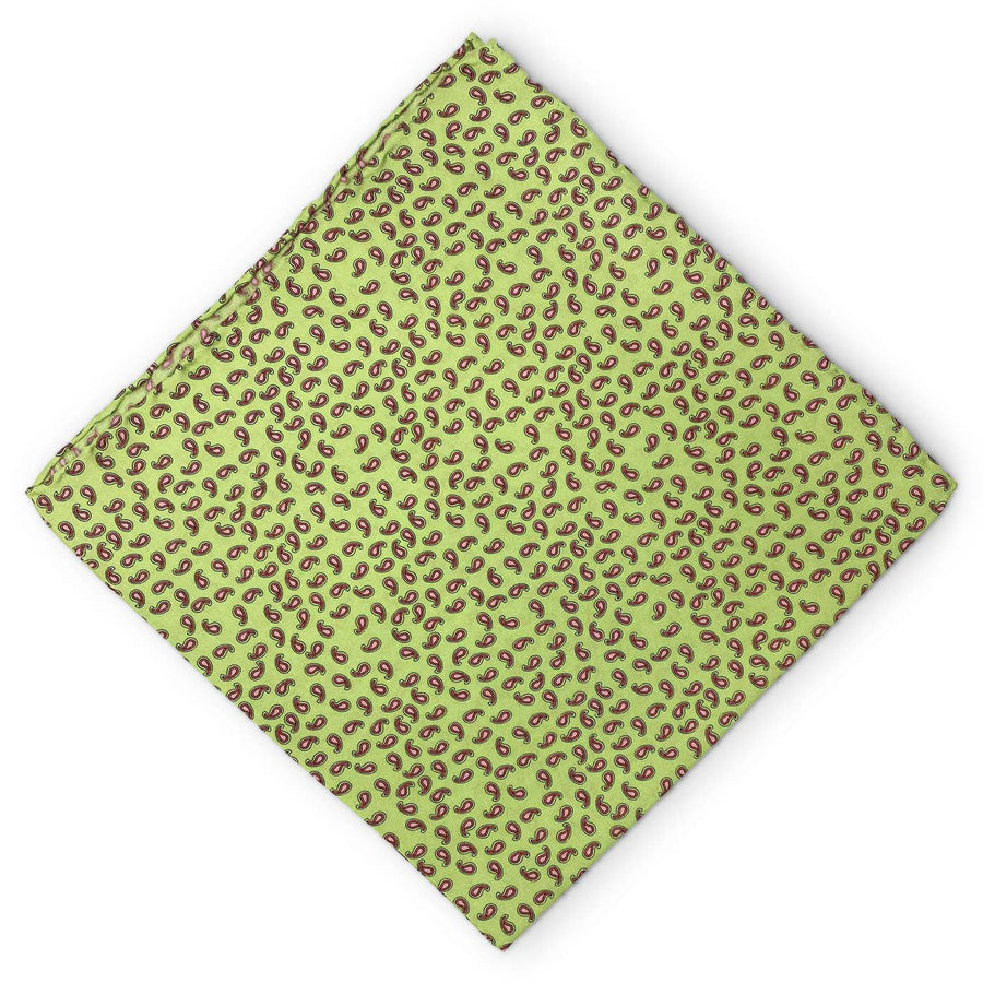 New Pine: Silk Pocket Square - Green