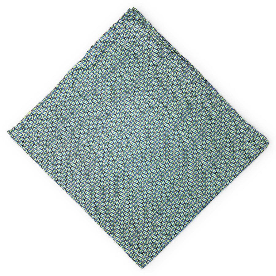 Oval Links: Silk Pocket Square - Green