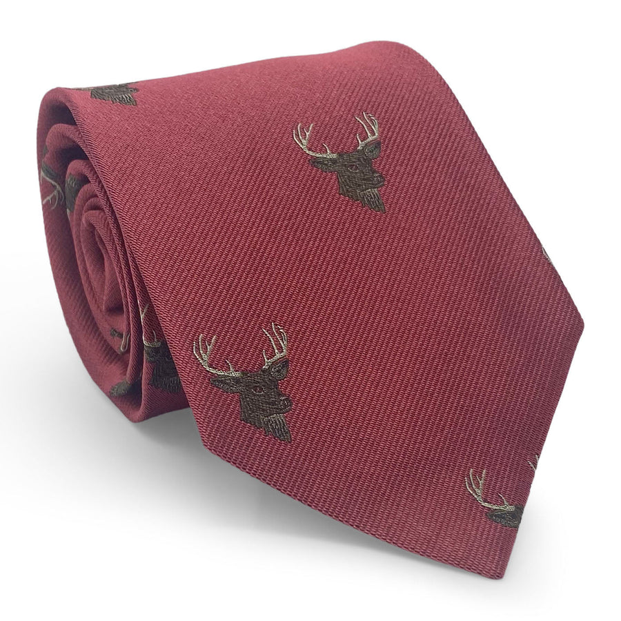Deer Head: Tie - Red