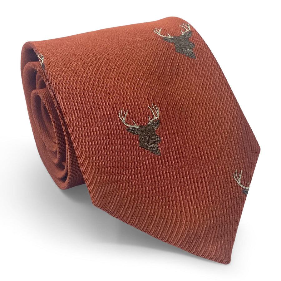 Deer Head: Tie - Orange