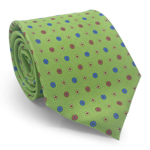 Flower Foulard: Tie - Green