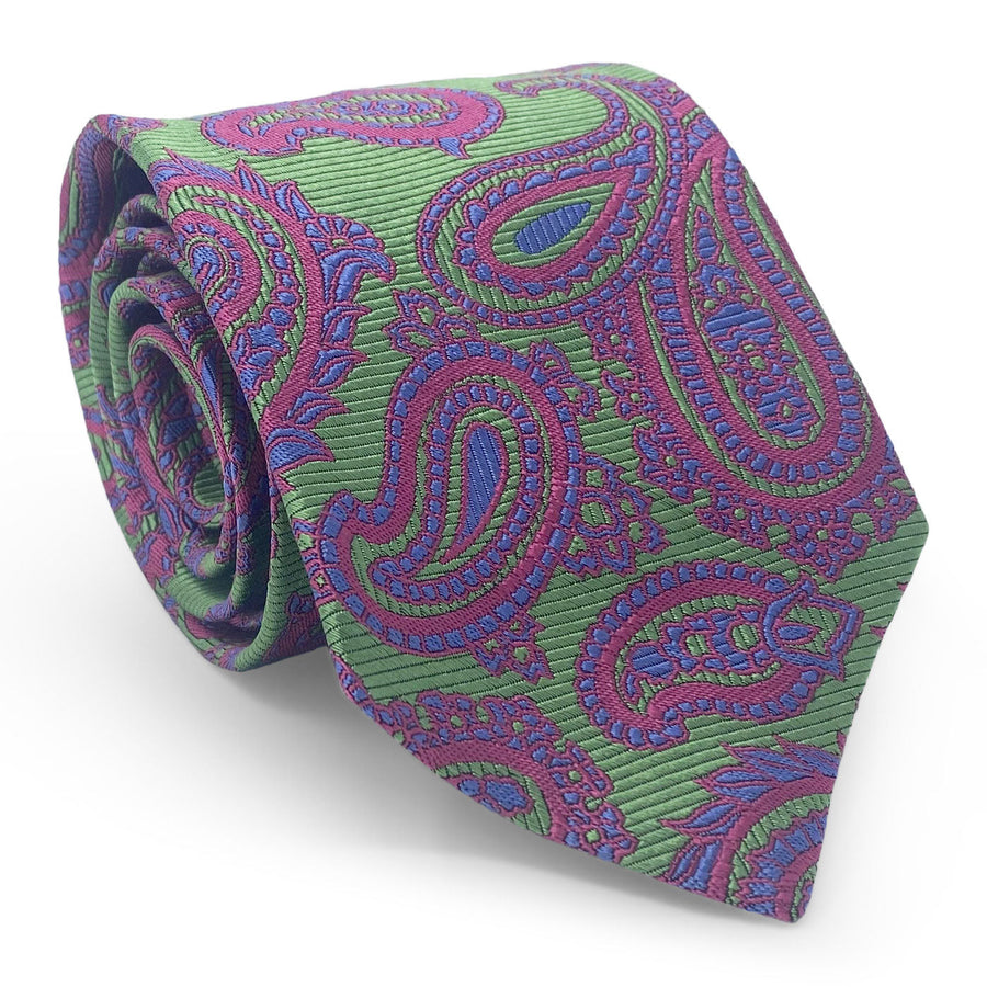 Paisley: Tie - Green/Pink