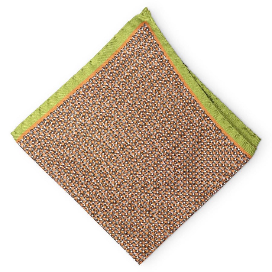 Tiny Pine: Silk Pocket Square - Orange