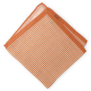 Checks: Silk/Wool Pocket Square - Orange