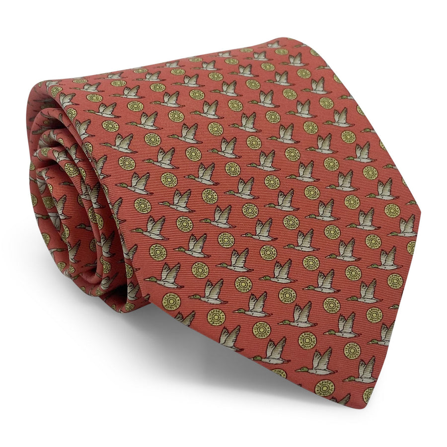 12 Gauge Mallard: Tie - Coral