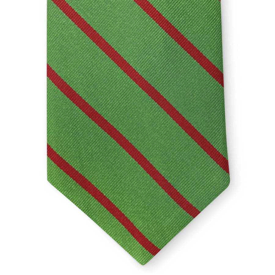 Single Stripe Repp: Tie - Green/Red