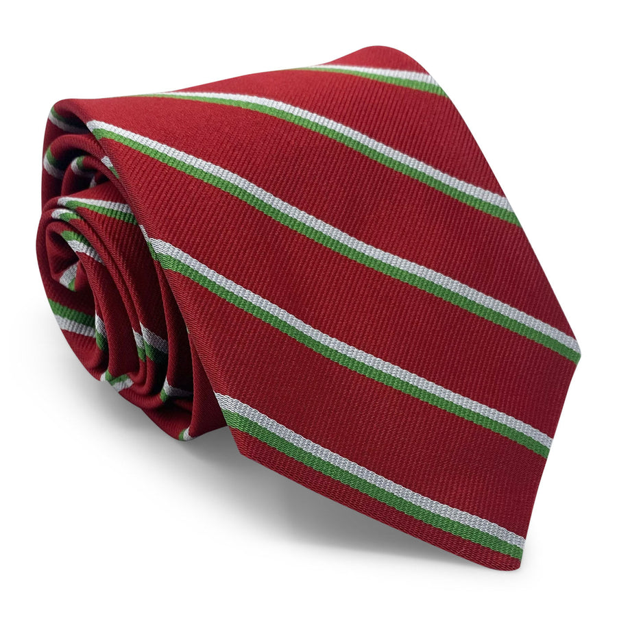 Double Stripe Repp: Tie - Red/Green