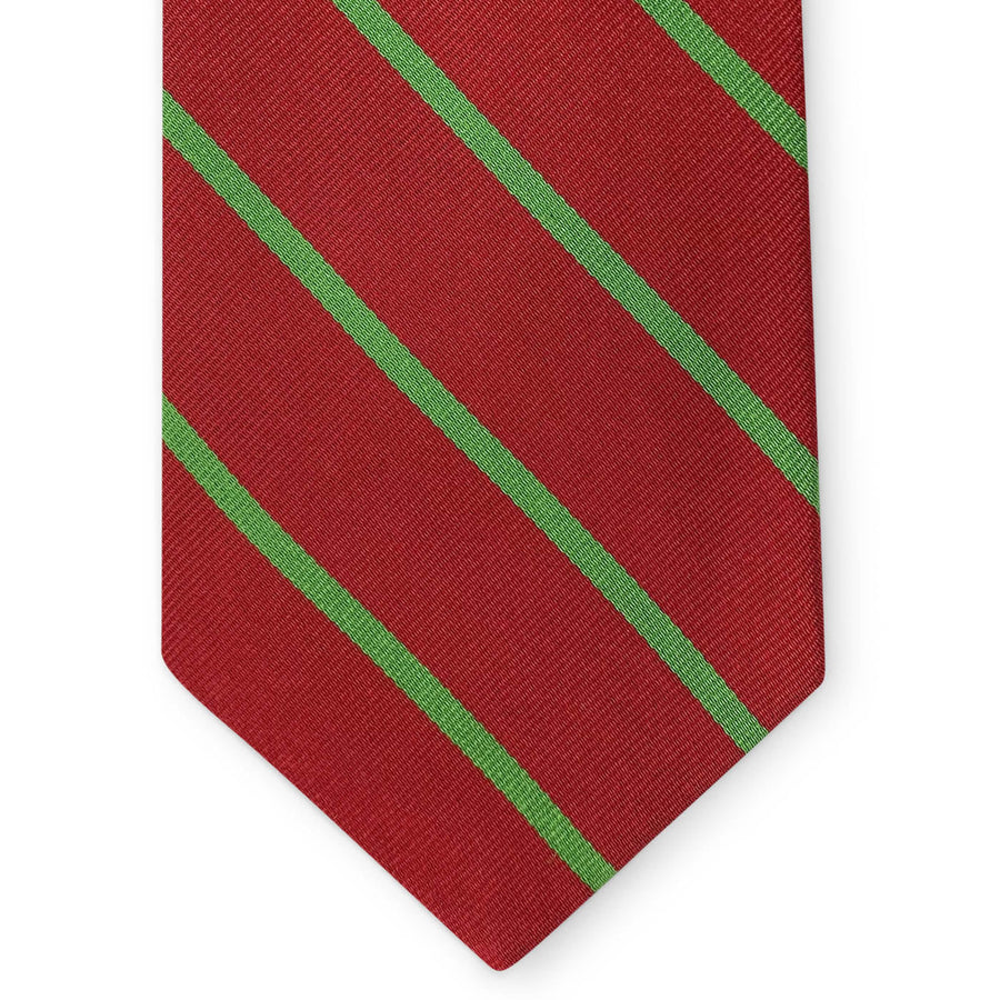 Single Stripe Repp: Tie - Red/Green