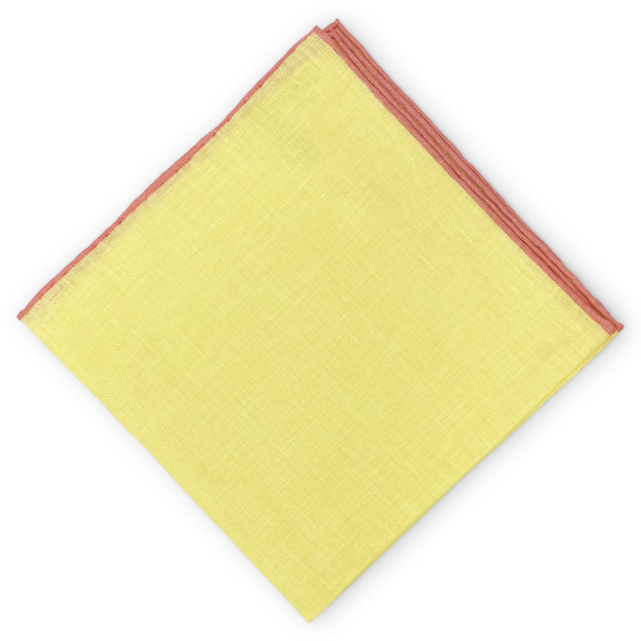Antigua: Linen Pocket Square - Yellow
