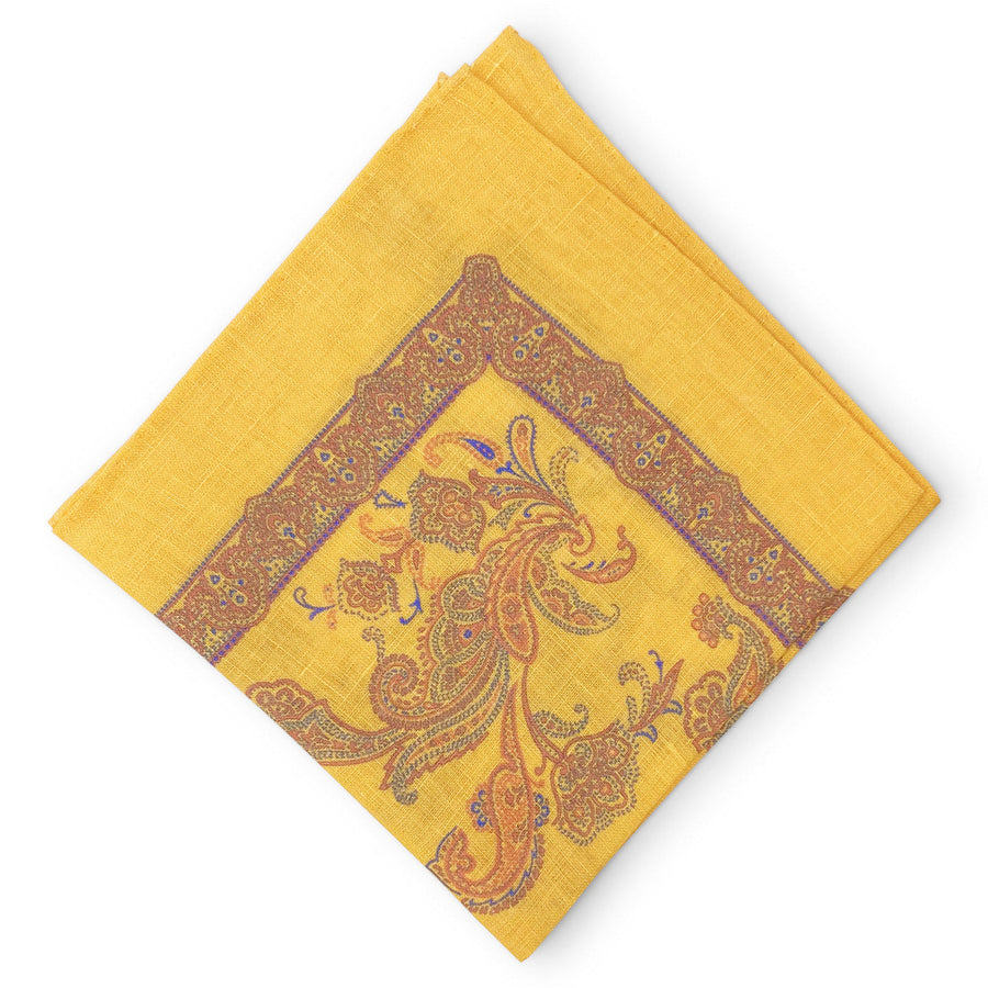 Elbow Beach: Linen Pocket Square - Orange