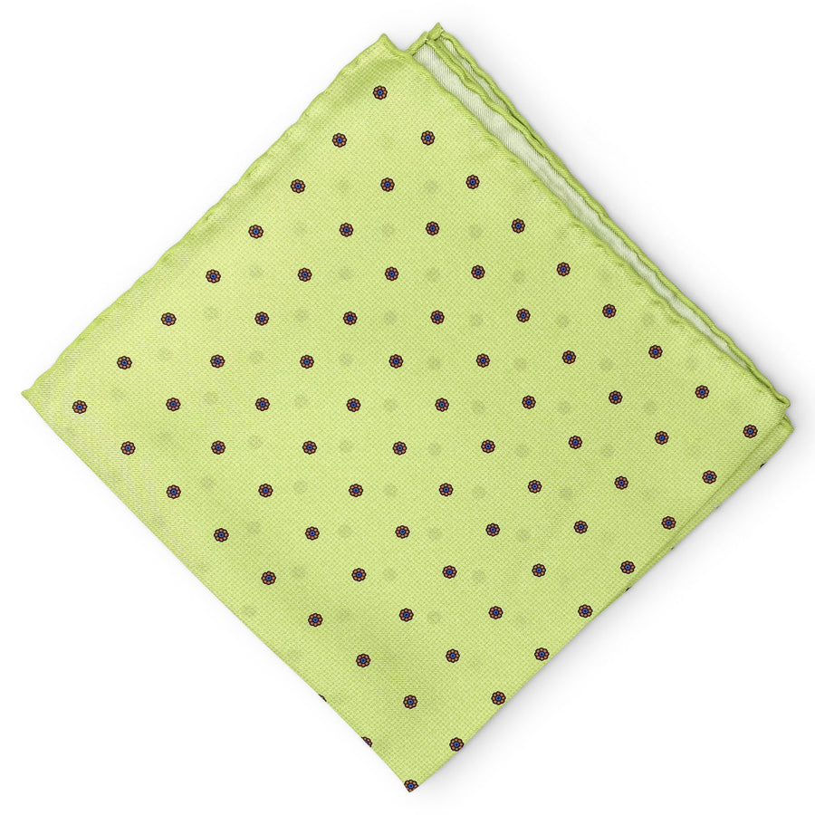 Grace Bay: Silk Pocket Square - Lime