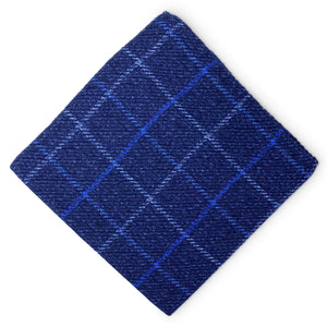 Eton: Wool Pocket Square - Blue