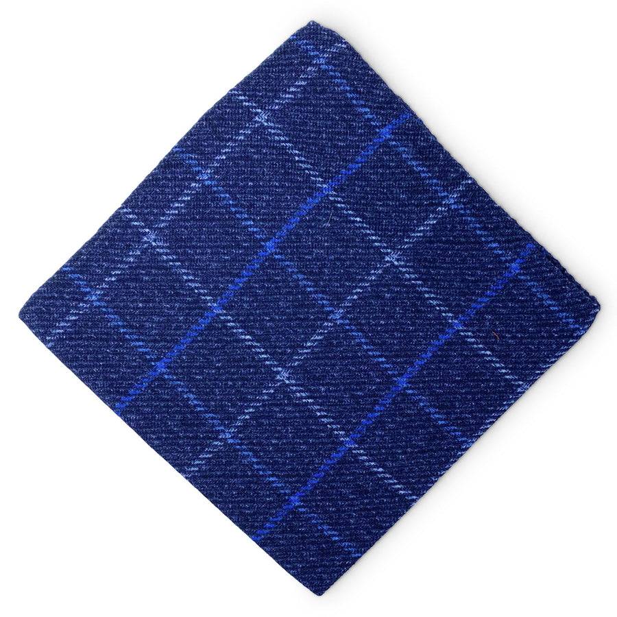 Eton: Wool Pocket Square - Blue