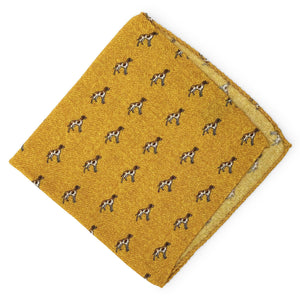 Herringbone Hunter: Wool Pocket Square - Yellow