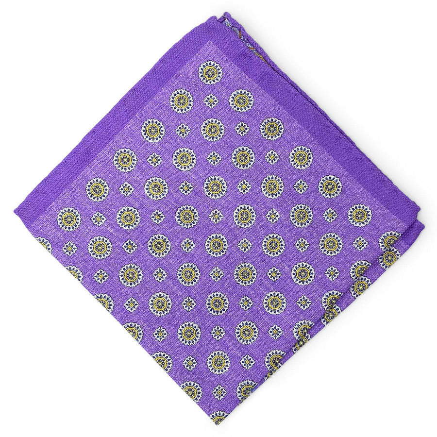 The Breakers Reversible: Silk Pocket Square - Purple