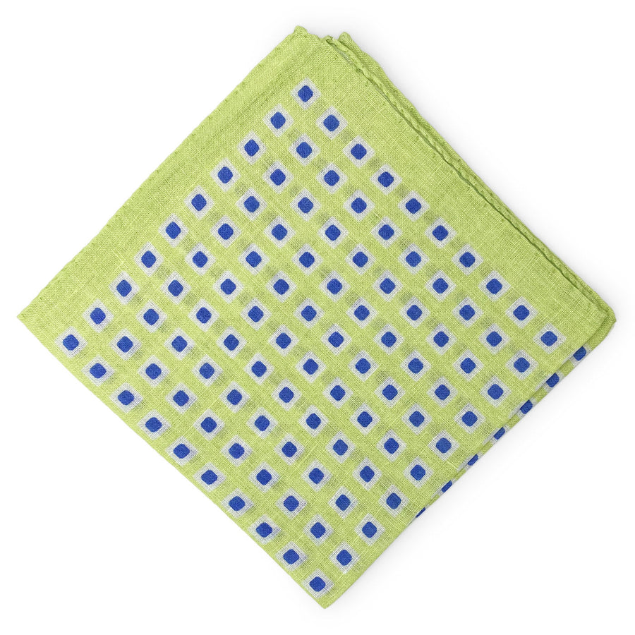 Chicklets: Linen Pocket Square - Lime