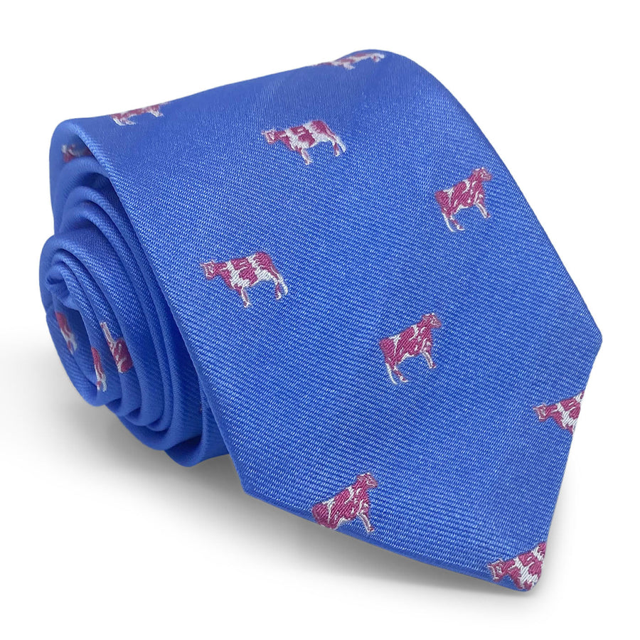 Cows: Tie - Blue/Pink