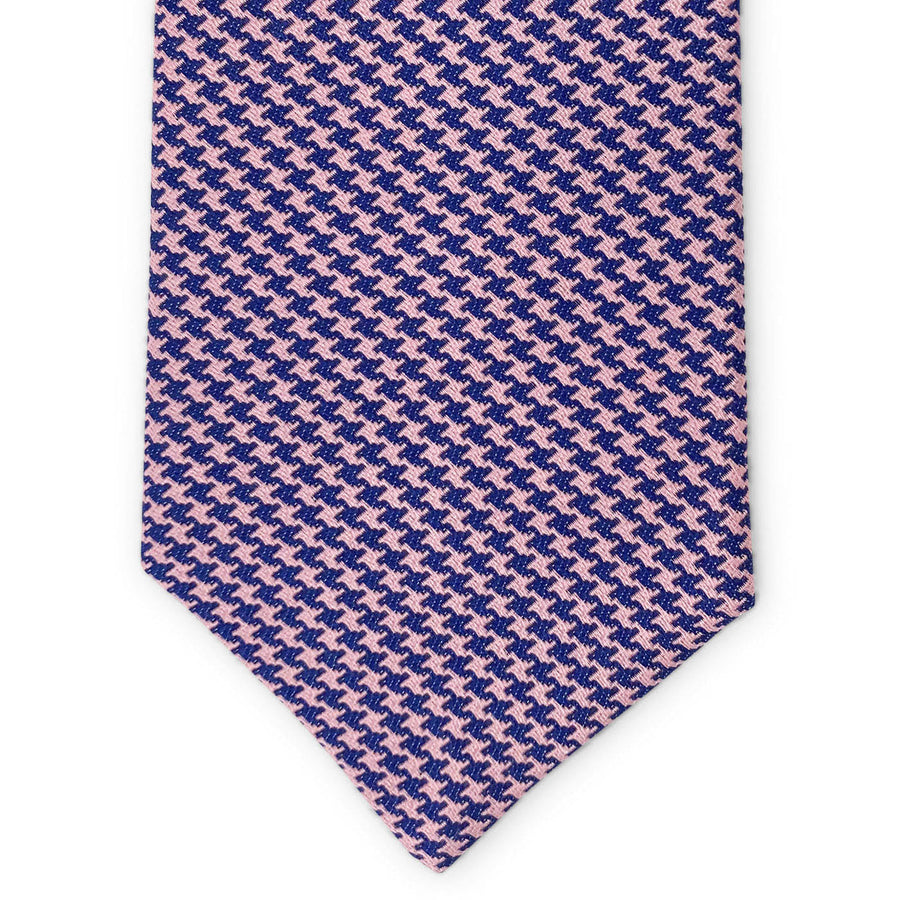 Houndstooth: Tie - Navy/Pink