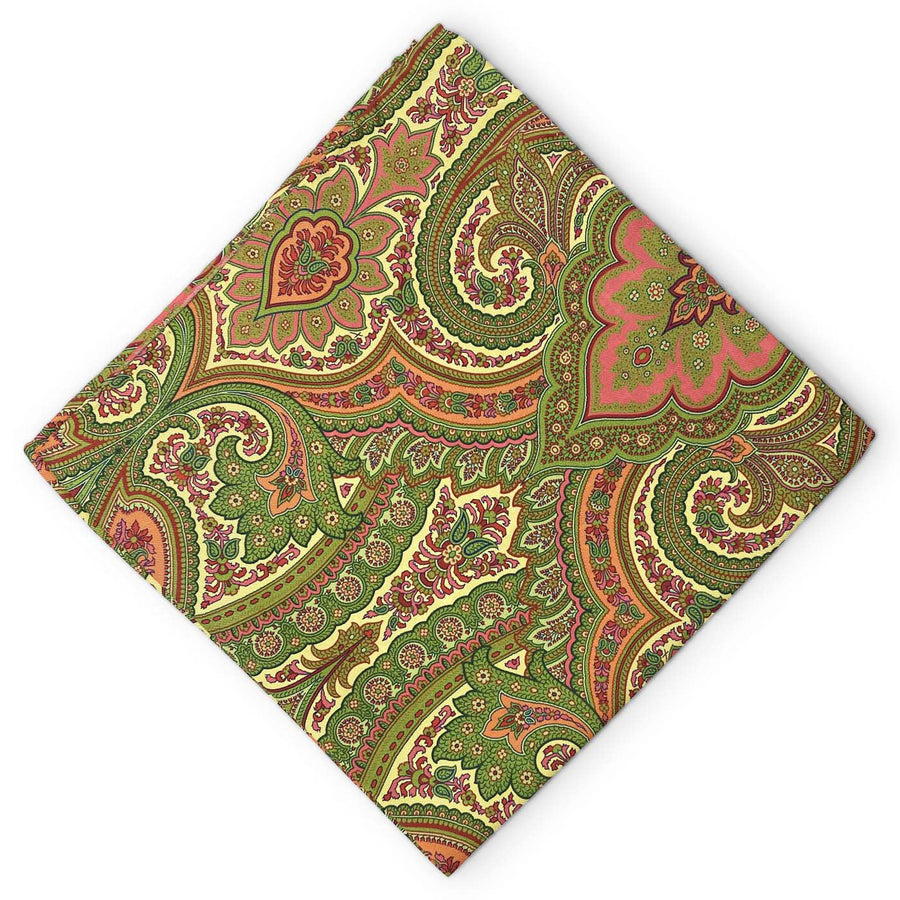 Decker: Silk/Wool Pocket Square - Green