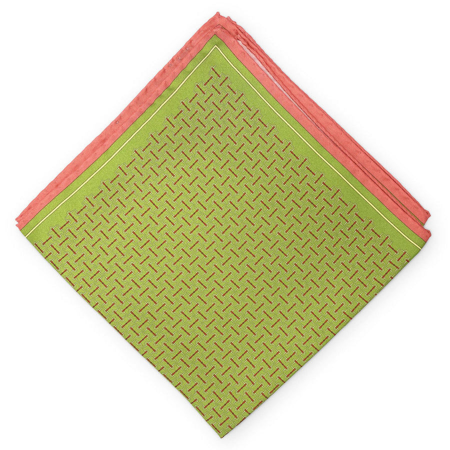 Horsebit: Silk Pocket Square - Green