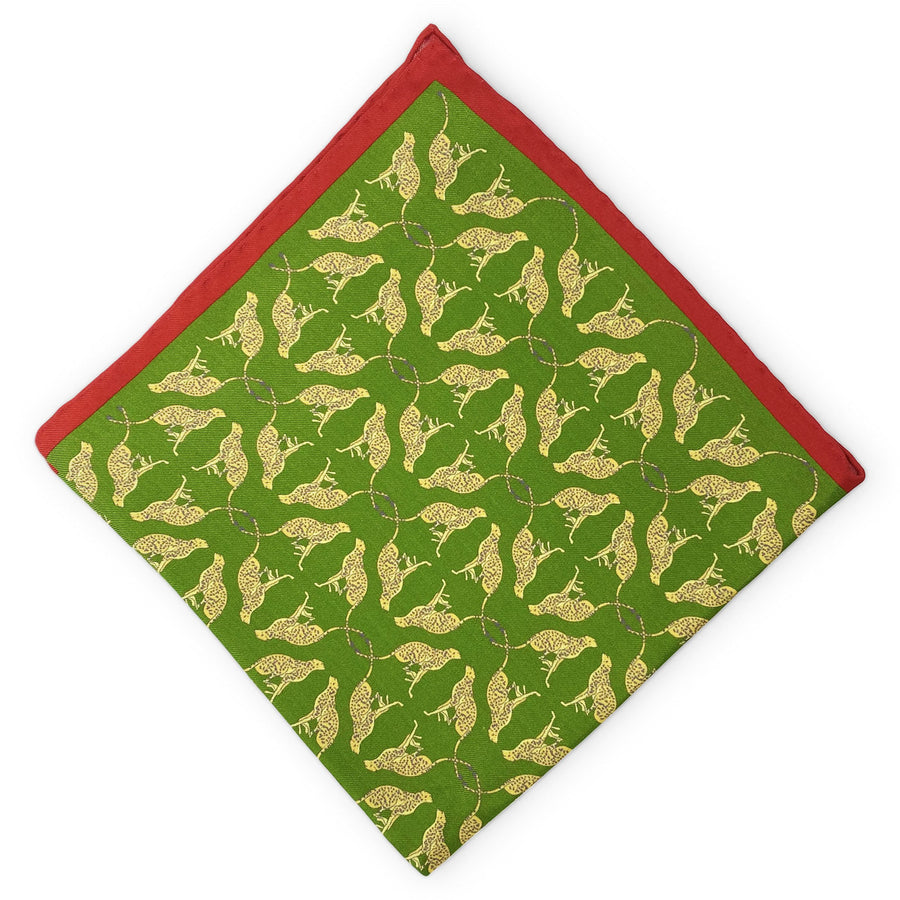 Jaguar: Silk Pocket Square - Green