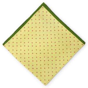Tiny Circles: Silk Pocket Square - Yellow/Green