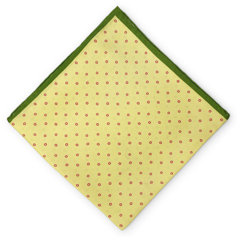 Tiny Circles: Silk Pocket Square - Yellow/Green