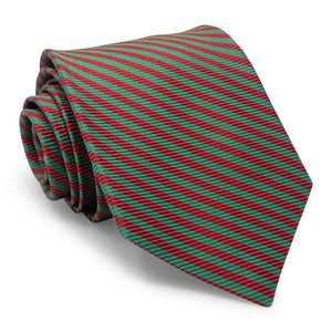 Thin Stripes: Tie - Dark Green/Red