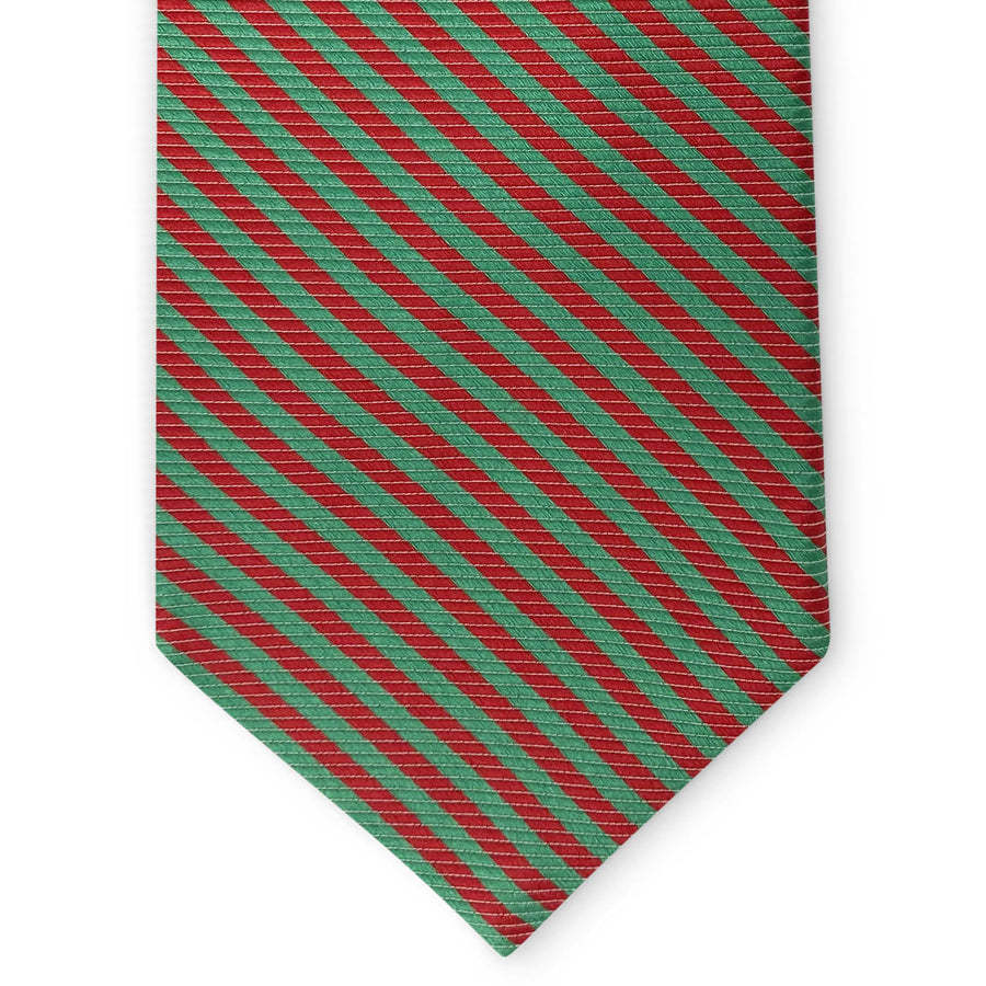 Thin Stripes: Tie - Dark Green/Red