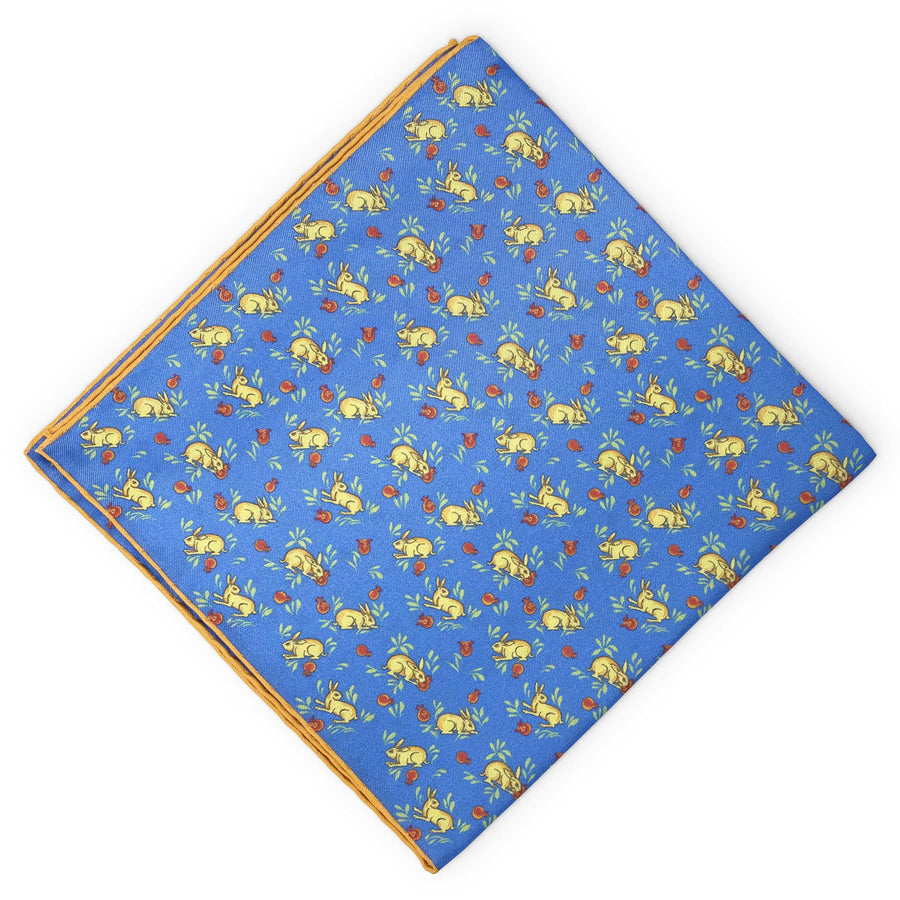 Lapin: Silk Pocket Square - Blue