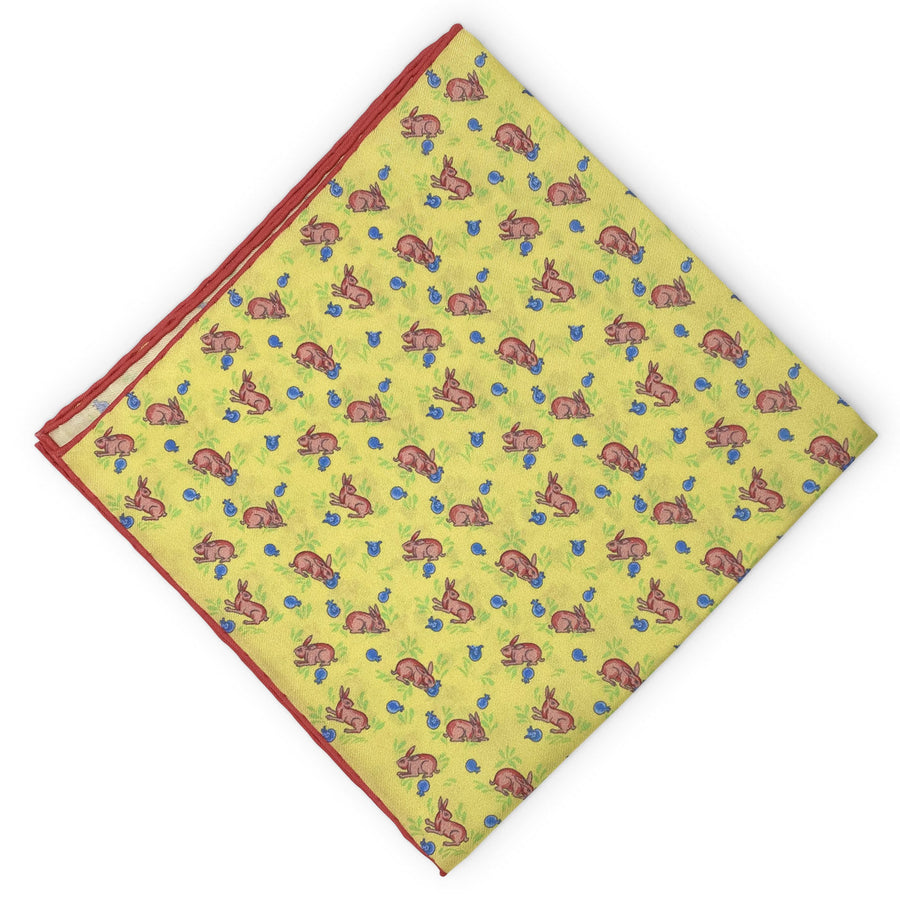 Lapin: Silk Pocket Square - Yellow