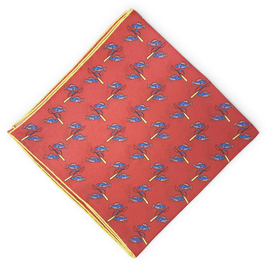 Pesce: Silk Pocket Square - Red