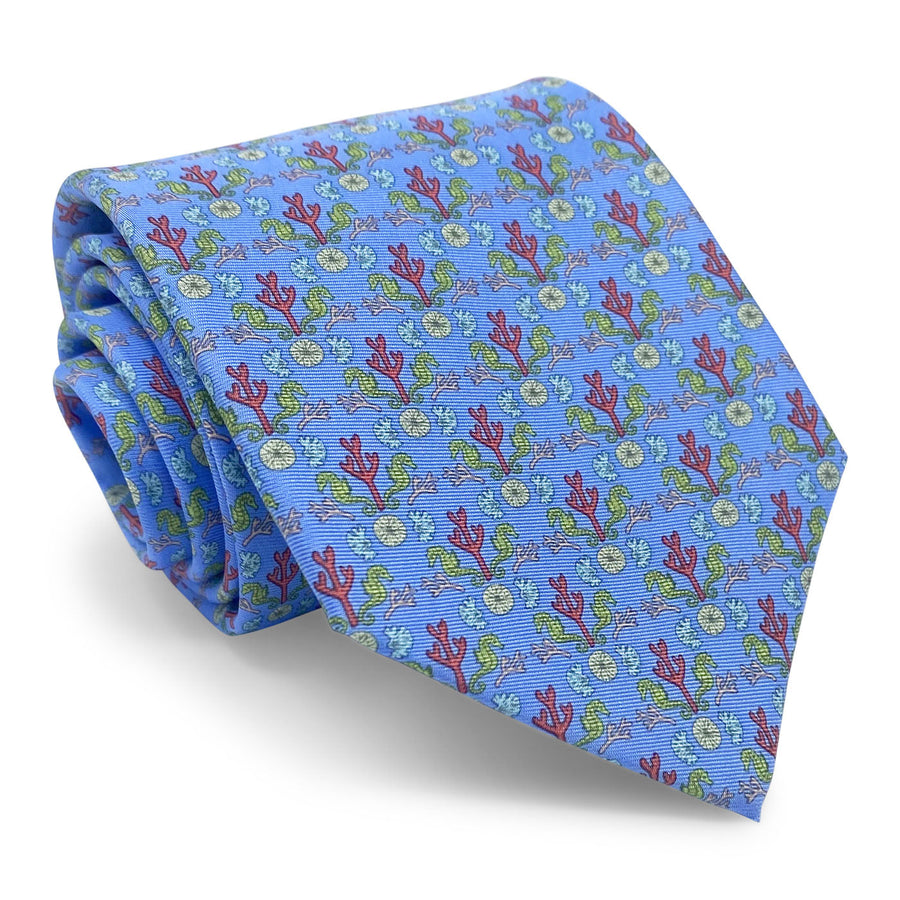 Sea Horse Coral: Tie - Blue