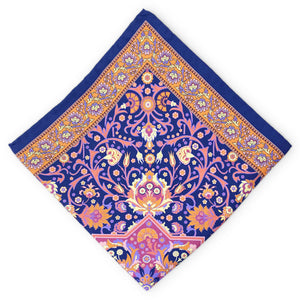 Holden: Silk Pocket Square - Navy/Orange