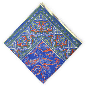 Royal Niven: Silk Pocket Square - Red/Blue