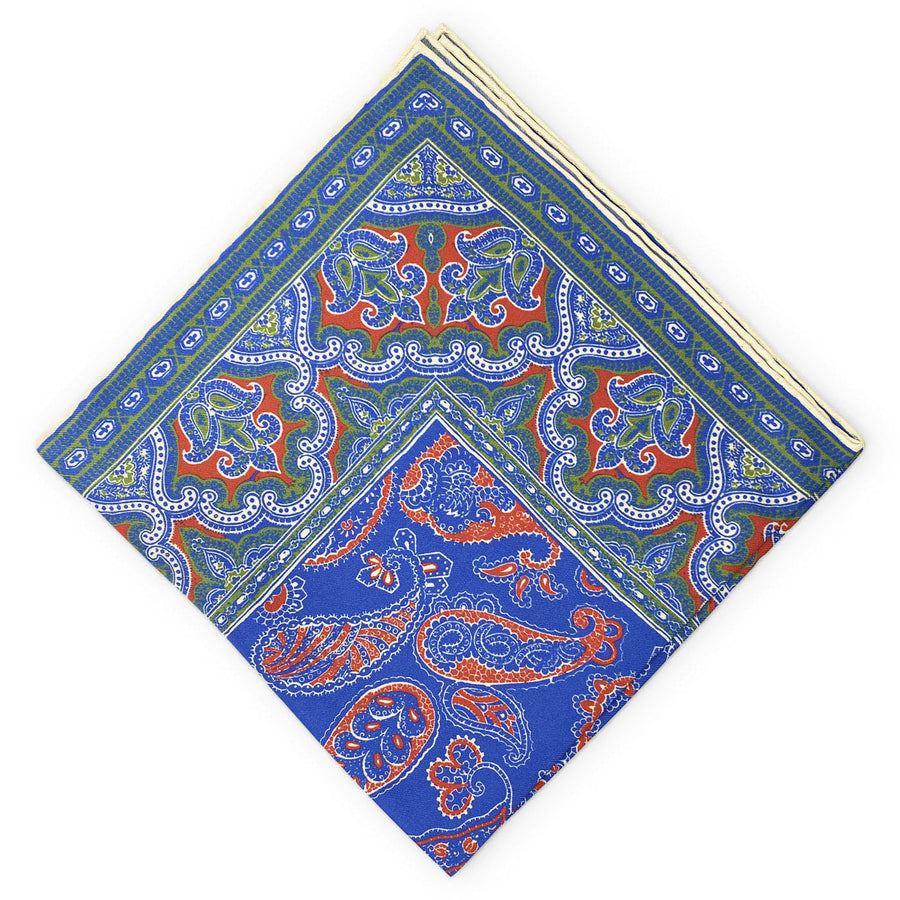 Royal Niven: Silk Pocket Square - Red/Blue