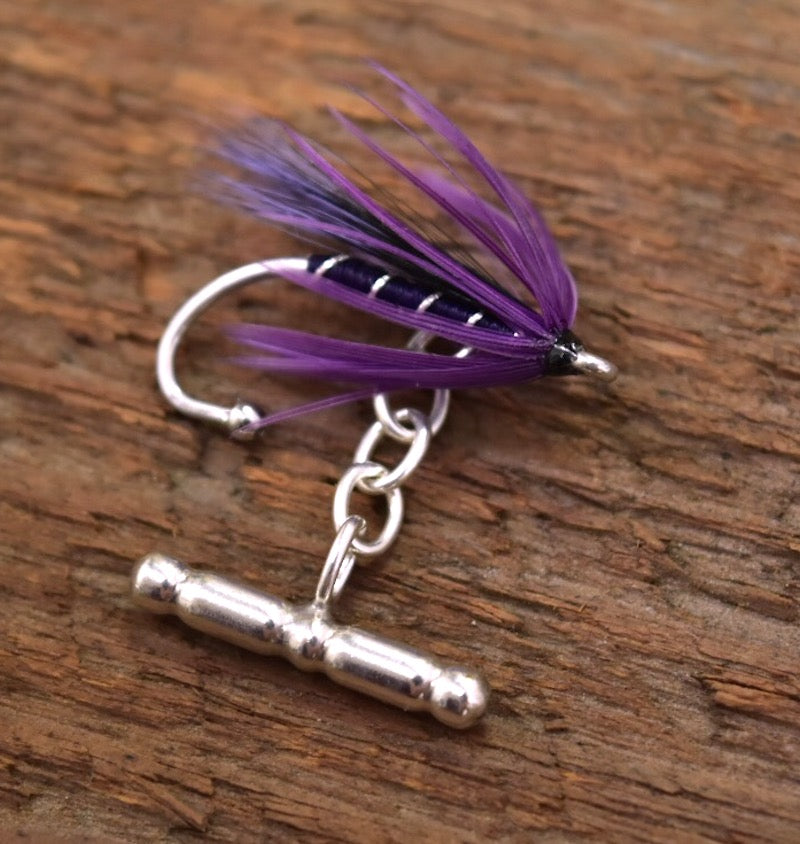 American Made Collared Greens Cufflinks - Fly Fishing Made in the USA