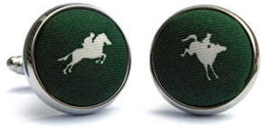 Equestrian Spot: Cufflinks - Green