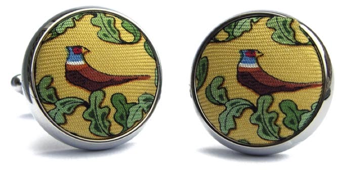 Pheasant Run: Cufflinks - Gold