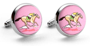 And They're Off: Cufflinks - Pink