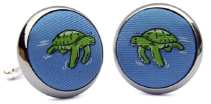 Sea Turtle Surprise: Cufflinks - Blue