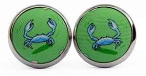 Dancing Crabs: Cufflinks - Mint