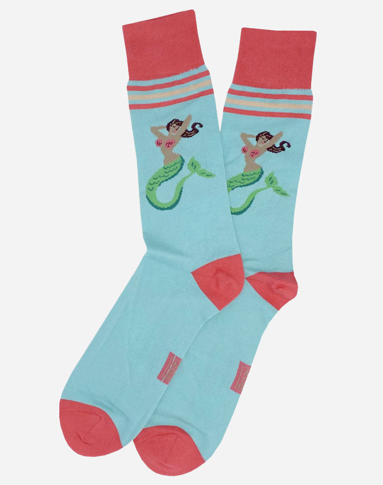 Mermaid Selfie: Socks - Aqua – Collared Greens Mermaid Selfie: Socks - Aqua – Collared Greens