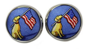 Dogs Love America: Cufflinks - Blue