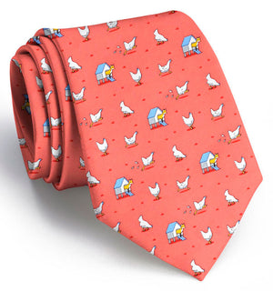 Fox in the Hen House: Tie - Coral