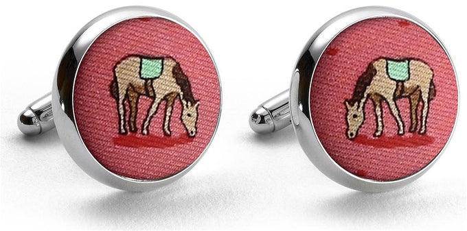 Horse Play: Cufflinks - Coral
