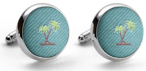 Palm Trees: Cufflinks - Aqua