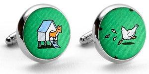 Fox in the Hen House: Cufflinks - Green