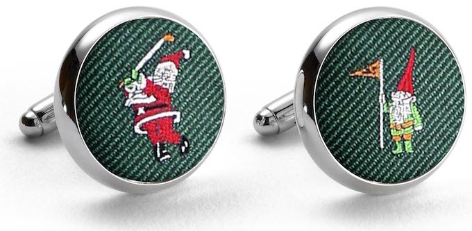 American Made Collared Greens Cufflinks - Silk Green Made in the USA