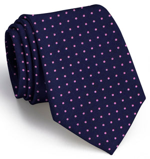 American Made Collared Greens Tie Navy/Pink Made in the USA